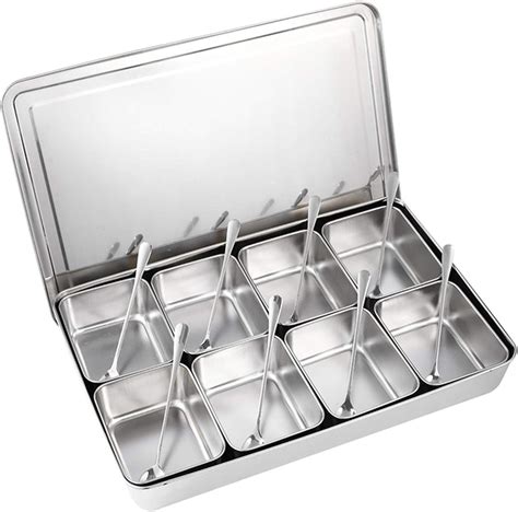 Spice Box, Stainless Steel Seasoning Box 4 